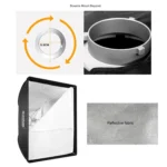 Godox 60 x 60cm Rectangle Softbox Photo Studio Bowens Mount Diffuser for Speedlite - Image 5