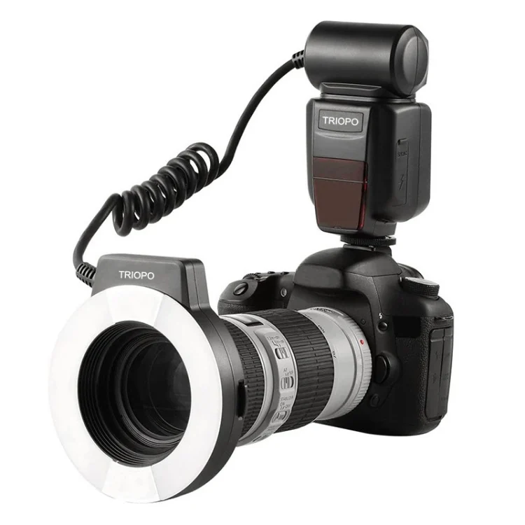 TRIOPO TR-15EX Macro Ring TTL Flash Light with 6 Different Size Adapter Rings For Canon E-TTL