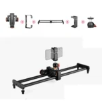 YELANGU L60E 60cm Slide Rail Track + L4 3-Wheel Video Dolly with Phone Clamp & Ballhead - Image 3