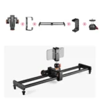 YELANGU L60E 60cm Slide Rail Track + L4 3-Wheel Video Dolly with PC142 Phone Clamp & Ballhead - Image 3