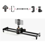 YELANGU L60E 60cm Slide Rail Track + L4 3-Wheel Video Dolly with PC142 Phone Clamp & Ballhead - Image 3