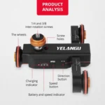 YELANGU L4X Camera Wheel Dolly + PC03 Phone Clamp with Remote, Load: 3kg - Image 7