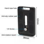 BEXIN PL-62 Anti-rotation Quick Release Plate with Rubber Cushion - Image 2