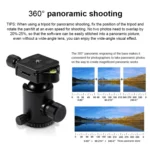 TRIOPO D-2A 360 Degree Rotation Aluminum Alloy Tripod 36mm Ball Head with Quick Release Plate - Image 6