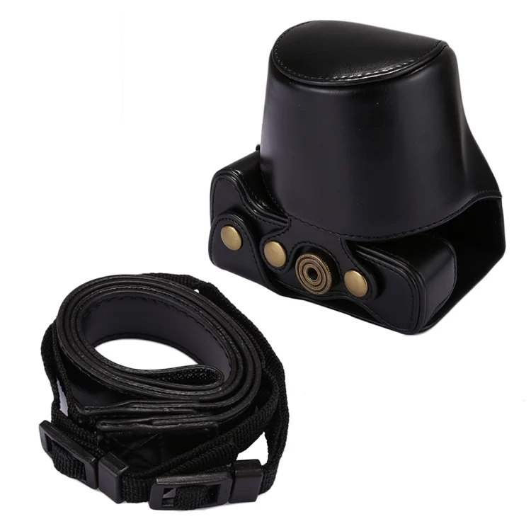 DCA2134B_4.webp Full Body Camera PU Leather Case Bag with Strap for Canon EOS M5 - Image 5