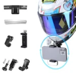 RUIGPRO Action Camera Phone Helmet Mount Kit with J-Hook Buckle & Metal Phone Clamp & Adapter