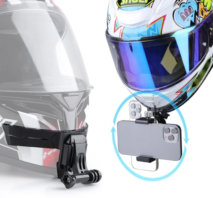 DCA2141B_5.webp RUIGPRO Action Camera Phone Helmet Mount Kit with J-Hook Buckle & Metal Phone Clamp & Adapter - Image 6