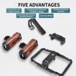 YELANGU LW101 Vlogging Live Broadcast LED Selfie Light Mic Smartphone Video Rig Handles Stabilizer Kits - Image 3