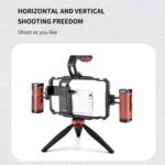 YELANGU LW101 Vlogging Live Broadcast LED Selfie Light Mic Smartphone Video Rig Handles Stabilizer Kits - Image 8