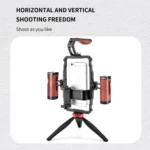 YELANGU LW101 Vlogging Live Broadcast LED Selfie Light Mic Smartphone Video Rig Handles Stabilizer Kits - Image 9