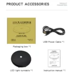 25cm LED Light Electric Rotating Display Stand Turntable - Image 9