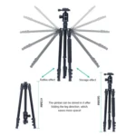 TRIOPO Oubao A-308S Adjustable Portable  Aluminum Alloy Tripod with Ball Head for SLR Camera - Image 6