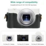 For Sony ZV-1F Vlog Camera Full Body Leather Camera Case Bag with Strap - Image 6
