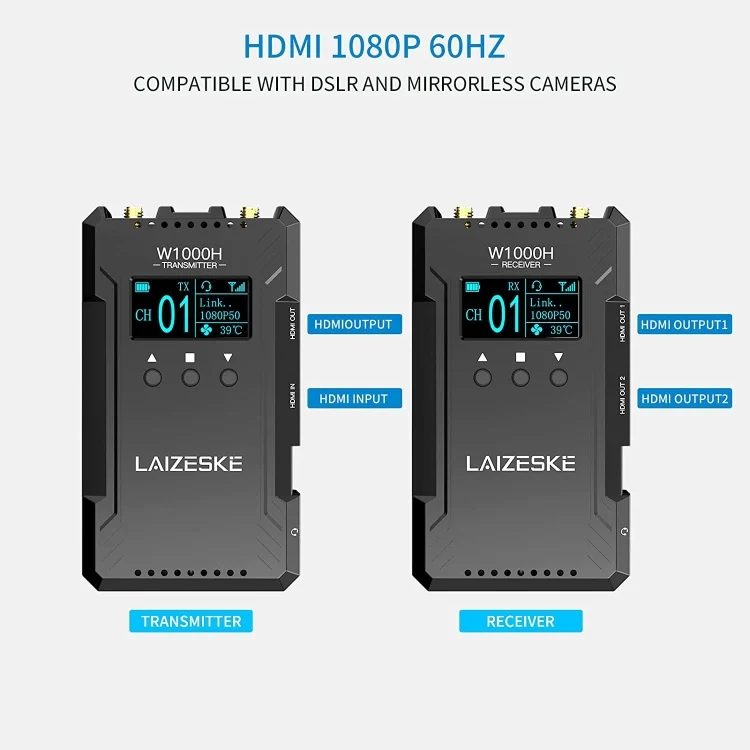 DCA2173B_1.webp LAIZESKE W1000H 1000FT HDMI Wireless Video Transmission System - Image 2