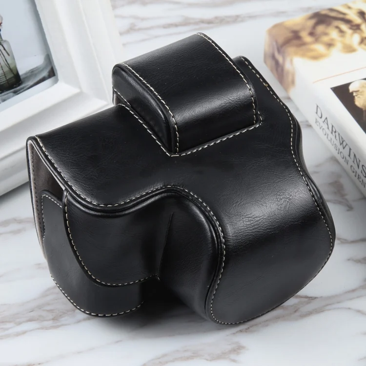 DCA2177B.webp For Nikon Z50 / Z30 Camera Full Body Magnetic Leather Camera Case Bag with Strap - Image 1