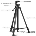 3388 1.3m Portable Phone Live Selfie Tripod DV SLR Camera Stand - Image 4