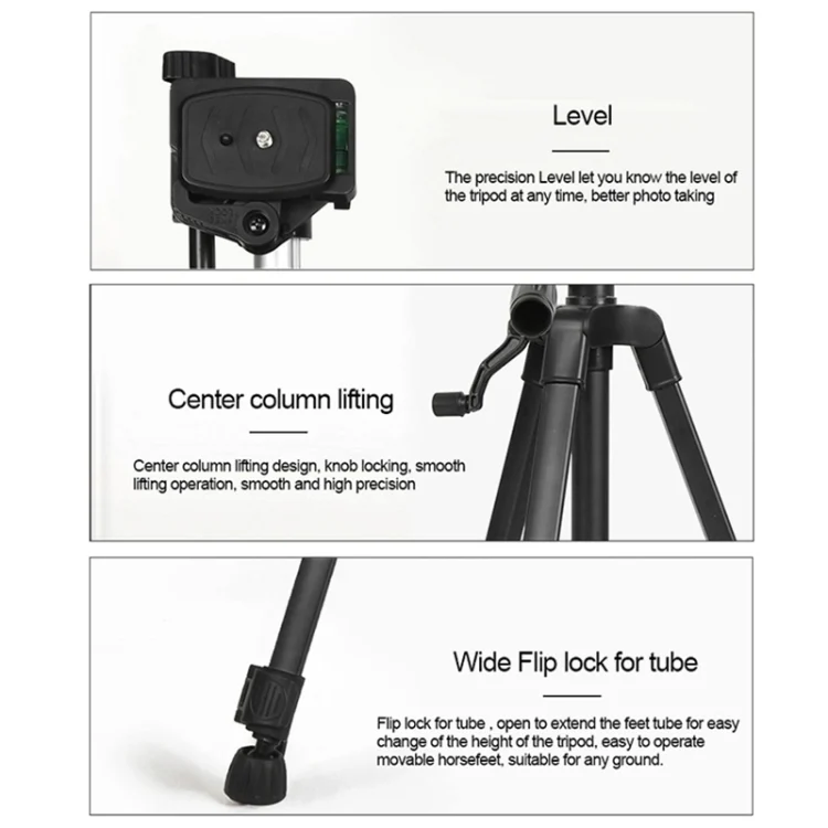 DCA2243B_4.webp 3388 1.3m Portable Phone Live Selfie Tripod DV SLR Camera Stand - Image 5