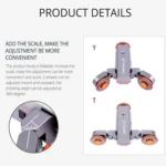 YELANGU L4X Camera 3-wheel Dolly II Electric Track Slider 3-Wheel Video Pulley Rolling Dolly Car with Remote Control for DSLR / Home DV Cameras, GoPro, Smartphones, Load: 3kg(Grey) - Image 12