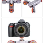 YELANGU L4X Camera 3-wheel Dolly II Electric Track Slider 3-Wheel Video Pulley Rolling Dolly Car with Remote Control for DSLR / Home DV Cameras, GoPro, Smartphones, Load: 3kg(Grey) - Image 19