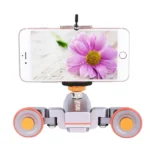 YELANGU L4X Camera 3-wheel Dolly II Electric Track Slider 3-Wheel Video Pulley Rolling Dolly Car with Remote Control for DSLR / Home DV Cameras, GoPro, Smartphones, Load: 3kg(Grey) - Image 20
