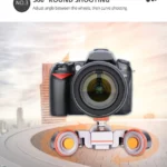 YELANGU L4X Camera 3-wheel Dolly II Electric Track Slider 3-Wheel Video Pulley Rolling Dolly Car with Remote Control for DSLR / Home DV Cameras, GoPro, Smartphones, Load: 3kg(Grey) - Image 9