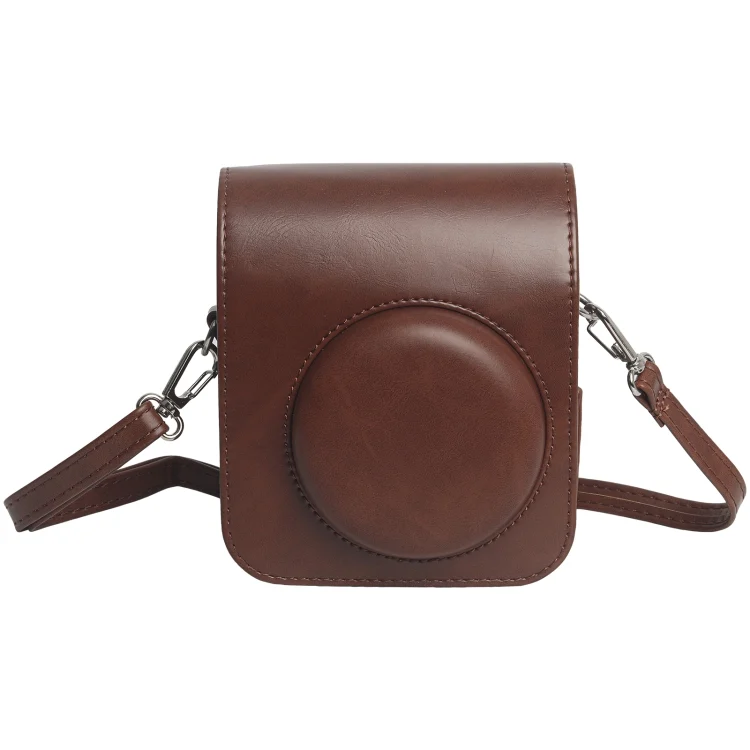 For FUJIFILM Instax mini 12 Leather Case Full Body Camera Bag with Shoulder Strap