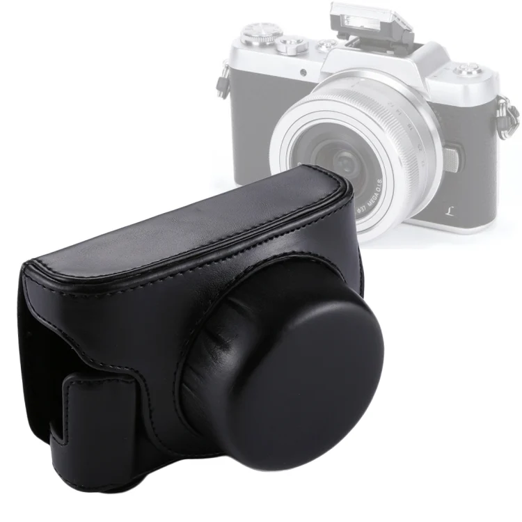 Full Body Camera PU Leather Camera Case Bag with Strap for Panasonic Lumix GF7 / GF8 / GF9 (12-32mm / 14-42mm Lens)