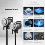 Godox MS200-V Studio Flash Light 200Ws Bowens Mount Strobe Light with Lamp Cover - Image 3