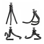 W1 Mini Octopus Flexible Tripod Holder with Ball Head for SLR Cameras, GoPro, Phones - Image 3