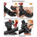 Sunnylife Sports Camera Universal Bicycle Clamp 360 Rotation 19-35mm Clip for DJI Action / Insta360 / GoPro - Image 11