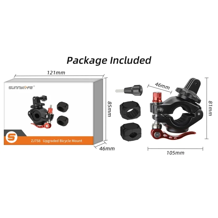 DCA2758B_11.webp Sunnylife Sports Camera Universal Bicycle Clamp 360 Rotation 19-35mm Clip for DJI Action / Insta360 / GoPro - Image 12
