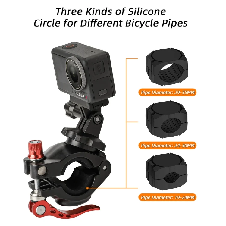 DCA2758B_2.webp Sunnylife Sports Camera Universal Bicycle Clamp 360 Rotation 19-35mm Clip for DJI Action / Insta360 / GoPro - Image 3