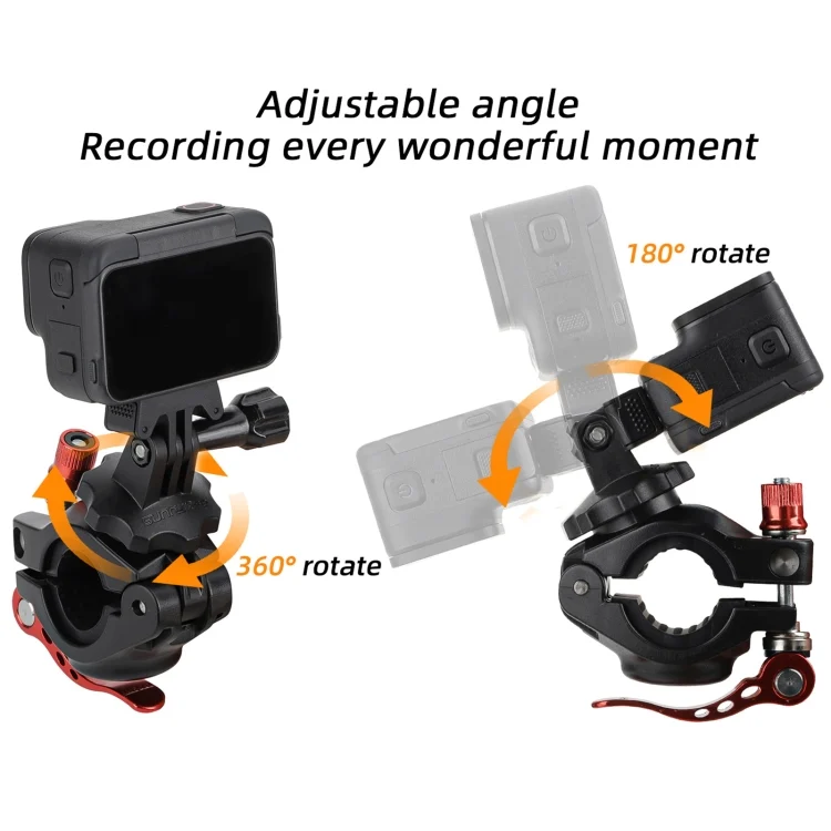 DCA2758B_3.webp Sunnylife Sports Camera Universal Bicycle Clamp 360 Rotation 19-35mm Clip for DJI Action / Insta360 / GoPro - Image 4