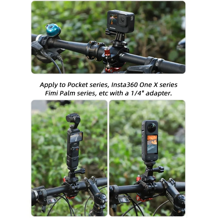 DCA2758B_8.webp Sunnylife Sports Camera Universal Bicycle Clamp 360 Rotation 19-35mm Clip for DJI Action / Insta360 / GoPro - Image 9