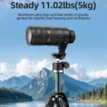 BEXIN TA255-BS30 Portable Collapsible Aluminum Alloy Camera Tripod with Head - Image 5