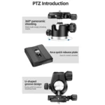 BEXIN TA255-BS30 Portable Collapsible Aluminum Alloy Camera Tripod with Head - Image 8