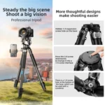 BEXIN RK294 Portable Collapsible Carbon Fiber Camera Tripod - Image 2