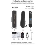 BEXIN RK294 Portable Collapsible Carbon Fiber Camera Tripod - Image 12