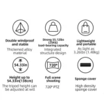 BEXIN RK294 Portable Collapsible Carbon Fiber Camera Tripod - Image 5