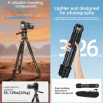 BEXIN RK294 Portable Collapsible Carbon Fiber Camera Tripod - Image 7