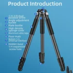 BEXIN RK264 Portable Collapsible Aluminum Alloy Camera Tripod - Image 2