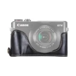 1/4 inch Thread PU Leather Camera Half Case Base for Canon G7 X Mark II - Image 2