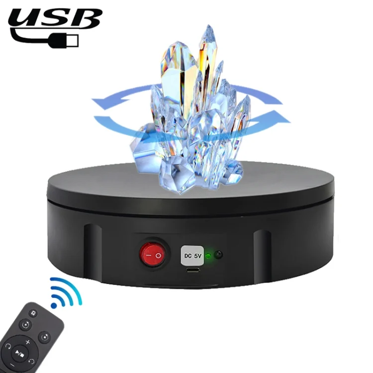 22cm USB Charging Rotating Display Stand Video Shooting Props Turntable, Load: 10kg, No Battery