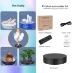 22cm USB Charging Rotating Display Stand Video Shooting Props Turntable, Load: 10kg, No Battery - Image 5