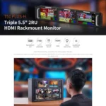 FEELWORLD T51 PLUS-H Triple 5.5 inch 2RU Rackmount Monitor Full HD 4K HDMI SDI AV Monitor - Image 3