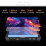FEELWORLD T10 10.1 inch Aluminium DSLR Camera Field Monitor Touch Screen 4K HDMI Monitor - Image 10