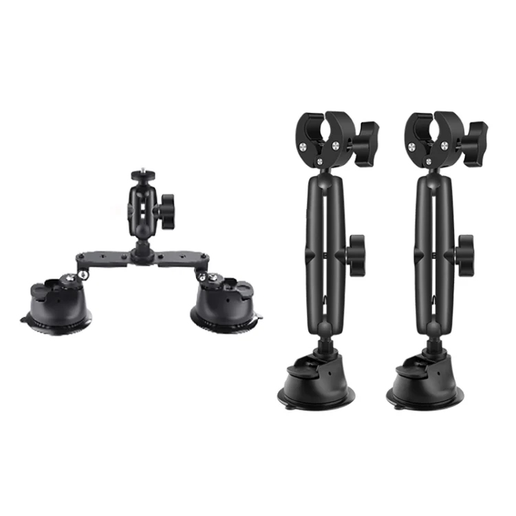1/4 inch Screw Dual-Leg  Suction Cup Mount and 2 x Single-leg Car Suction Cup Mount Crab Clamps Set