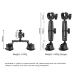 1/4 inch Screw Dual-Leg  Suction Cup Mount and 2 x Single-leg Car Suction Cup Mount Crab Clamps Set - Image 2