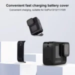 BS Plastic Battery Side Interface Cover with Silicone Plug for GoPro HERO13 Black /12 Black /11 Black /10 Black /9 Black - Image 3