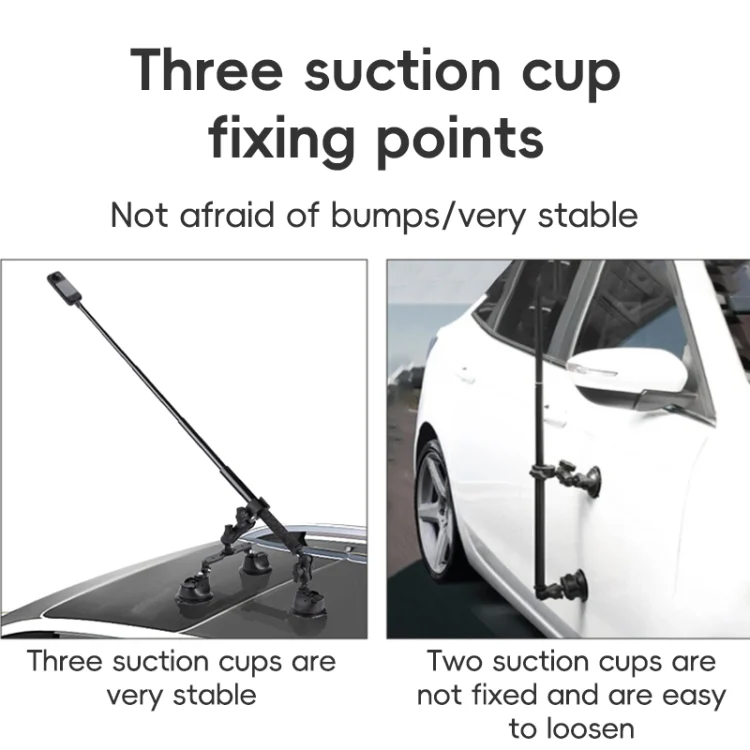 DCA3541B_3.webp Dual-leg Suction Cup and 2 x Single-leg Car Suction Cup Mount with Selfie Stick Set - Image 4